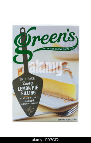 Eine Packung von Green Lemon tortencreme auf weißem Hintergrund Stockfoto