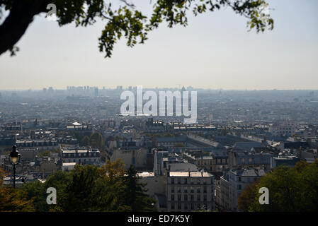 Paris von Montmartre-Hügel aus gesehen Stockfoto