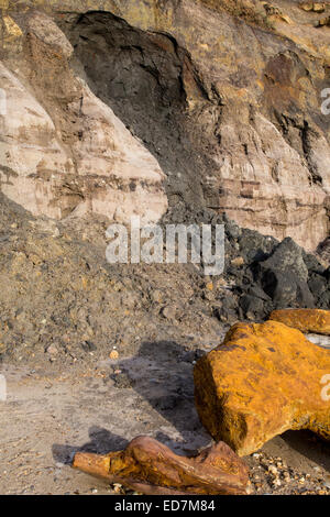 Klippen am Hengistbury Kopf Dorset UK Winter 2014 Stockfoto