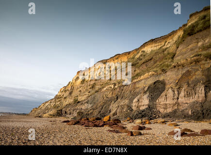 Klippen am Hengistbury Kopf Dorset UK Winter 2014 Stockfoto