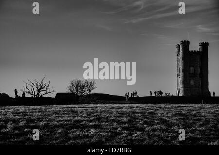 Broadway Tower ist ein Wahnsinn am Broadway Hill, Großbritannien in der Nähe des Dorfes Broadway befindet sich in der englischen Grafschaft Worcestershire. Cotswolds Stockfoto