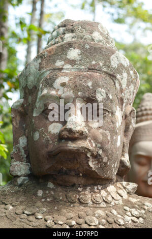 Close-up Statuen von Göttern, Angkor Thom, UNESCO-Weltkulturerbe, Angkor, Siem Reap, Kambodscha, Indochina, Südostasien, Asien Stockfoto