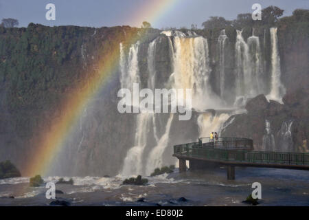 Iguazu-Wasserfälle, der Brasilien-Seitenansicht des Flusses Iguazu Stockfoto