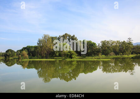 Reflexion des Lake Garden in Taiping Malaysia Stockfoto