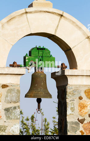 Detail der Glocke aus der Allerheiligen-Kirche im Kloster Stavrovouni, Zypern. Stockfoto