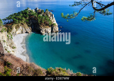 Frankreich, Finistere, Iroise-See, Halbinsel Crozon, Presqu'ile de Crozon, Cap De La Chevre, Pointe de Saint Hernot Stockfoto