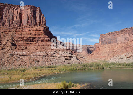 USA, Utah, in der Nähe von Moab Colorado River entlang Landstraße 128 Stockfoto