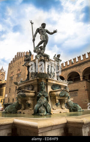 Neptunbrunnen - Bologna Italien Stockfoto