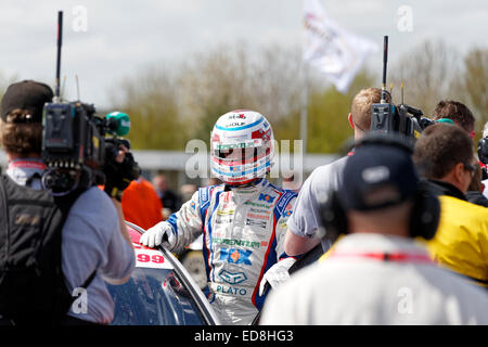 British Touring Car Championship Rennfahrer Jason Plato. Stockfoto