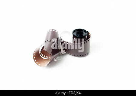 Analoge Fotos Reel isoliert auf weißem Hintergrund Stockfoto