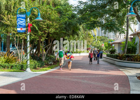 Ft. Lauderdale, Florida.  New River Riverwalk. Stockfoto