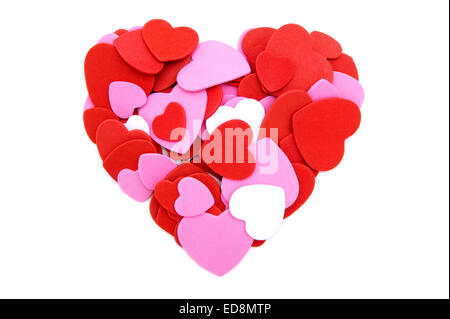 Bunte Herzen gemacht von Valentinstag herzförmige Konfetti Stockfoto