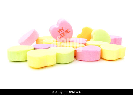 Valentinstag Gespräch über weißen Herzen. Mit "My Love" text Stockfoto