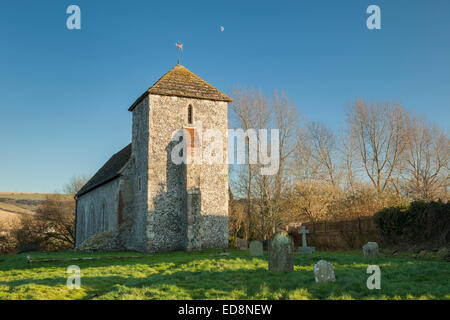 St Botolph der, sächsischen Kirche in West Sussex in der Nähe von Steyning, England. Stockfoto