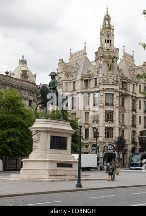 Statue von Don Pedro Spitznamen ich (1798-1834), der Befreier, Gründer und ersten Herrscher über das Reich von Brasilien. Das Hotel liegt in Porto Stockfoto