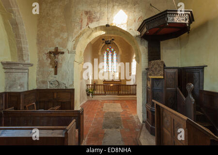 St Botolph der, sächsischen Kirche in West Sussex in der Nähe von Steyning, England. Stockfoto