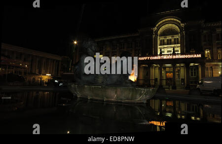 Frohe Weihnachten-Birmingham, der Fluss-Flittchens im Whirlpool, Victoria Square, Birmingham, West Midlands, England, UK Stockfoto