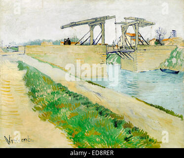 Vincent Van Gogh, The Langlois-Brücke bei Arles mit Road neben dem Kanal. 1888. Japonismus. Öl auf Leinwand. Stockfoto