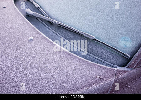 Frost auf eine Auto-Zusammenfassung Stockfoto