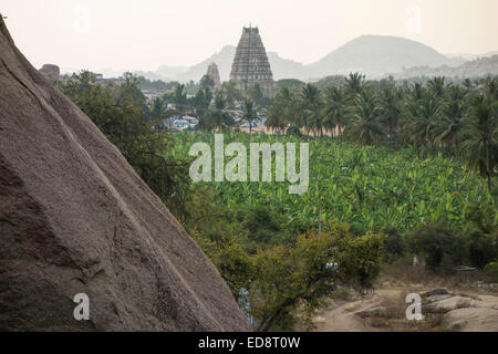 Blick über Hampi, heilige Stadt in Karnataka, Indien Stockfoto