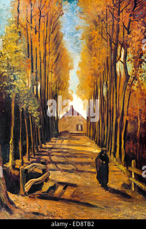 Vincent Van Gogh, Avenue von Pappeln im Herbst 1884 Öl auf Leinwand. Van Gogh Museum, Amsterdam, Niederlande. Stockfoto