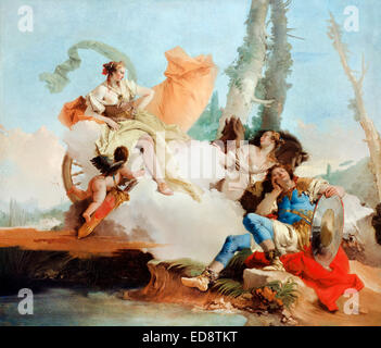 Giovanni Battista Tiepolo, Rinaldo verzaubert von 1742 bis 1745 Armida Öl auf Leinwand. Art Institute of Chicago, USA. Stockfoto