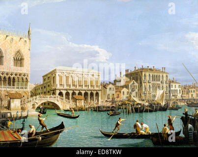 Canaletto aka Giovanni Antonio Canal, Blick auf die Riva Degli Schiavoni, Venedig 1735-1739 Öl auf Leinwand. Toledo Museum of Art Stockfoto