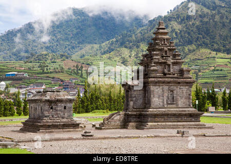 Dieng Tempel Arjuna komplexe Plateau Nationalpark Wonosobo Zentral-Java Indonesien. Stockfoto