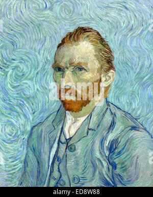 Vincent Van Gogh: Selbstporträt 1889 Öl auf Leinwand. Musée d ' Orsay, Paris, Frankreich. Stockfoto