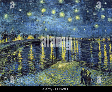 Vincent Van Gogh Sternennacht über der Rhone (Starry Night) 1888 Öl auf Leinwand. Musée d ' Orsay, Paris, Frankreich. Stockfoto