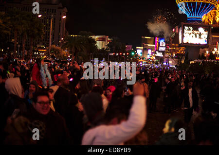 New Years Eve Feiernden in Las Vegas. Stockfoto