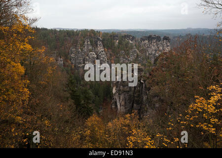 Felsformationen in der Bastei Stockfoto