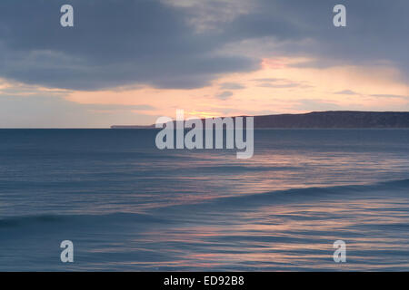 Sonnenaufgang am Strand von Filey Bay - Yorkshire, England, UK Stockfoto