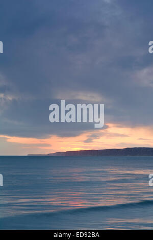 Sonnenaufgang am Strand von Filey Bay - Yorkshire, England, UK Stockfoto