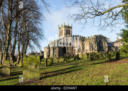 Str. Marys C E Kirche und Friedhof, Newgate Barnard Castle County Durham UK Stockfoto