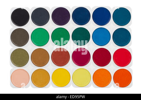 Reihe von bunten Aquarellfarben Stockfoto