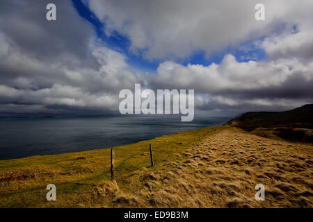 Die Küste bei Trotternish auf der Isle Of Skye, Schottland Stockfoto