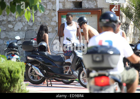 LA Clippers Spieler DeAndre Jordan, Reggie Bullock und Blake Griffin genießen die Insel Hvar Featuring: DeAndre Jordan, Blake Griffin wo: Hvar, Kroatien bei: 30. Juni 2014 Stockfoto