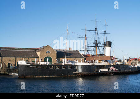 Raddampfer PS Wingfield Schloß bei Hartlepool Schifffahrtsmuseum, Nord-Ost-England, UK Stockfoto