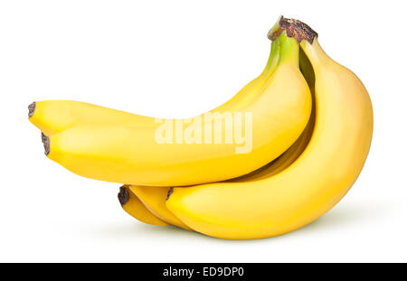 Bündel Bananen Halteteil isolierten auf weißen Hintergrund Stockfoto