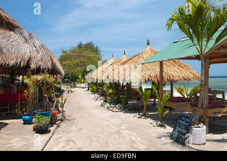 Strand liegen auf Gili Air Island, Indonesien. Stockfoto