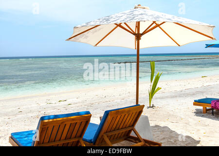 Strand liegen auf Gili Air Island, Indonesien. Stockfoto