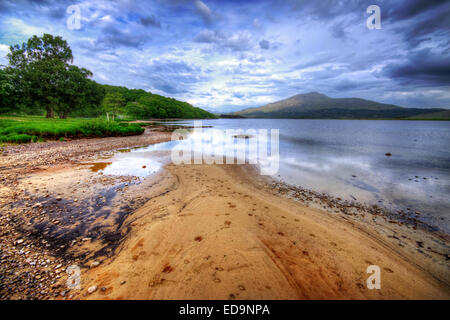 Loch Shiel in den Highlands von Schottland am Langal. Stockfoto