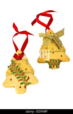 Lebkuchen in Form eines geschmückter Weihnachtsbaum Stockfoto