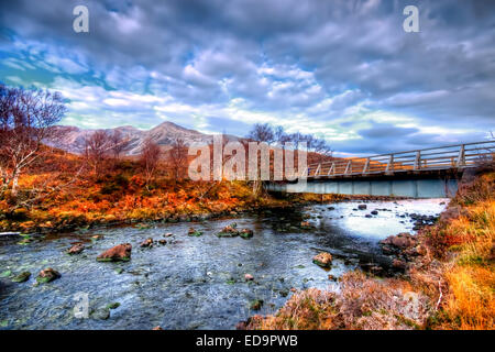 Glen Torridon in Wester Ross in den Highlands von Schottland mit Ben Eighe Stockfoto