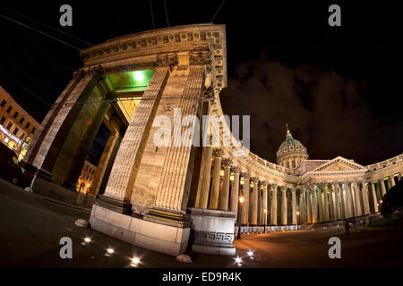 Kasaner Kathedrale in St. Petersburg, Russland wurde im Jahre 1811 erbaut. Stockfoto