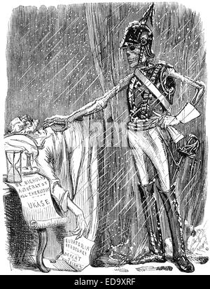 Allgemeine FÉVRIER wandte sich Verräter, der Tod von Nicholas I; 1796-1855 Kaiser von Russland, Karikatur von John Leech Karikatur aus "Pu Stockfoto