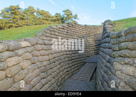 Die Gräben auf Schlachtfeld von Vimy ridge Frankreich Stockfoto