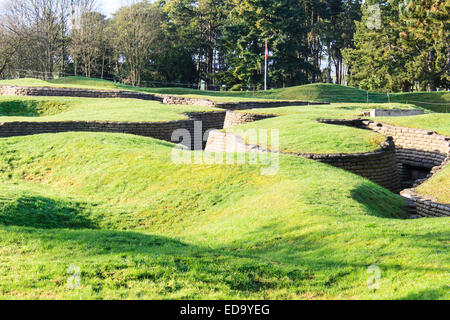 Die Gräben und Krater auf Schlachtfeld von Vimy ridge Stockfoto