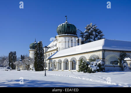 Schlosspark Und Schloss Höhenried Bei Bernried Im Winter, bin Starnberger See, Bayern, Oberbayern, Deutschland Stockfoto